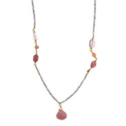 Collar de plata con cuarzos naturales