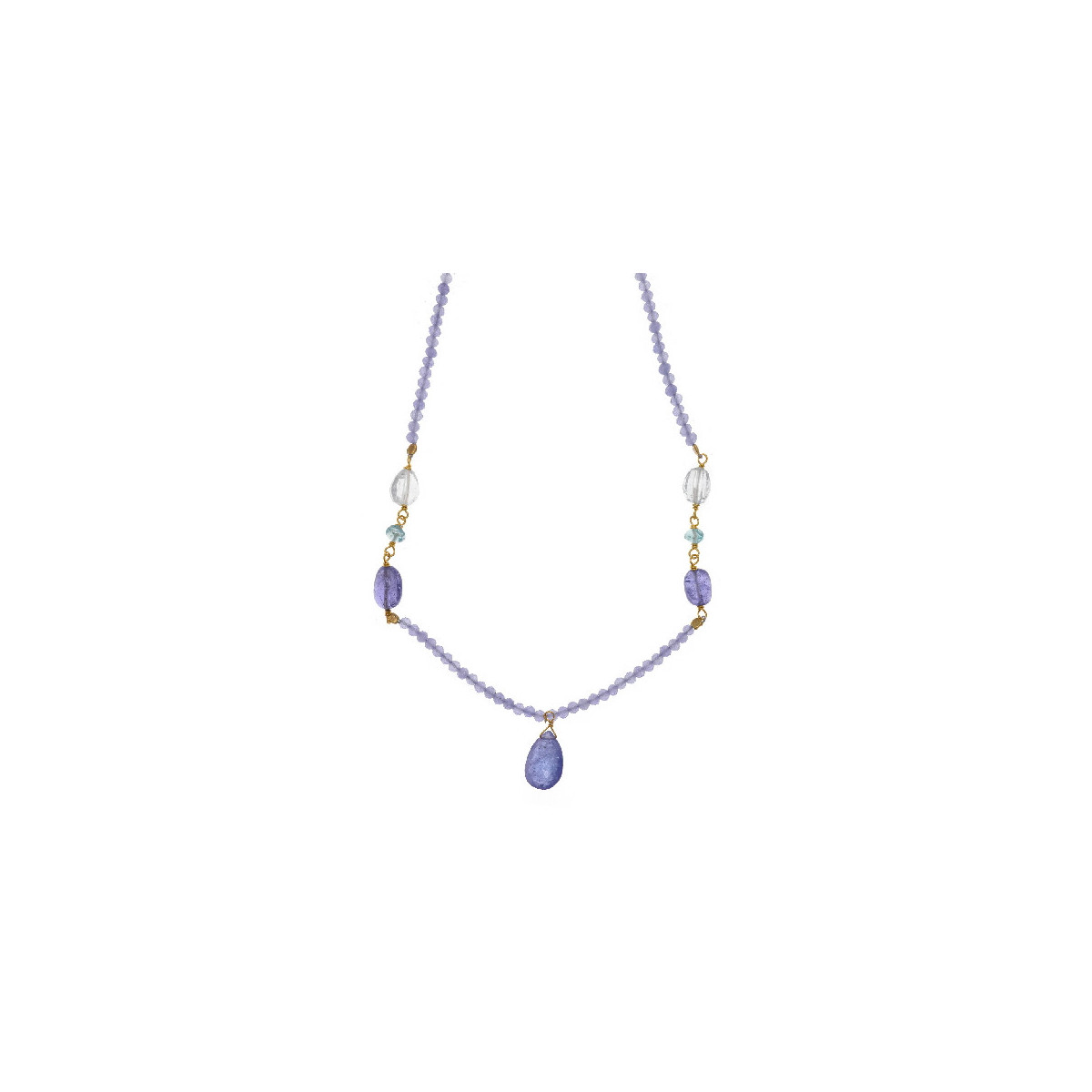 Collar de plata con cuarzos naturales