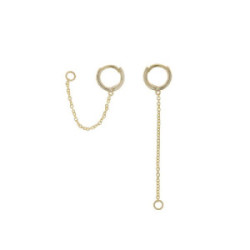 Charm de plata chapada con cadena y aro