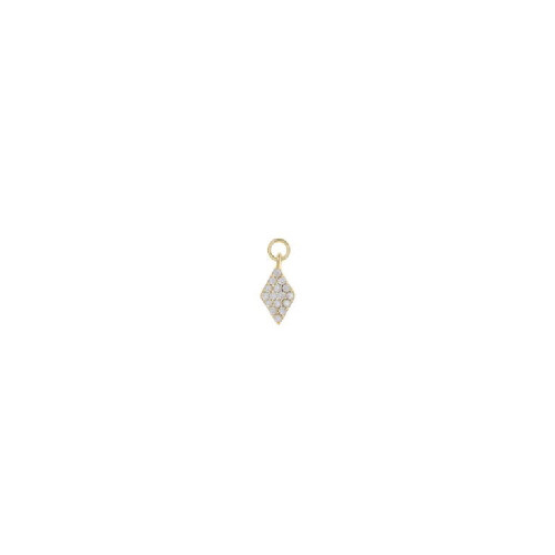 Charm de plata chapada con forma de rombo y circonitas