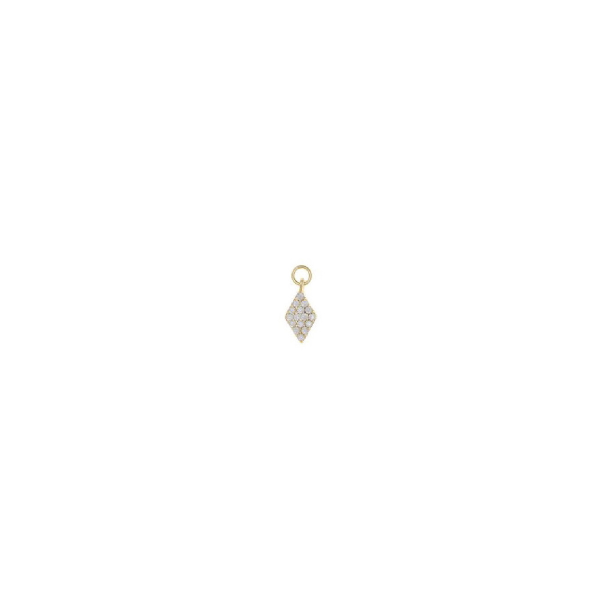 Charm de plata chapada con forma de rombo y circonitas