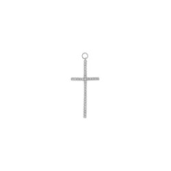 Charm de plata con forma de cruz y circonitas blancas