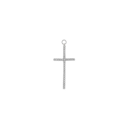 Charm de plata con forma de cruz y circonitas blancas