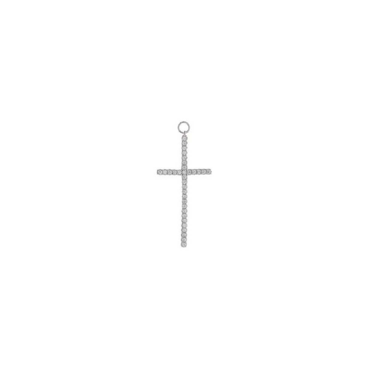 Charm de plata con forma de cruz y circonitas blancas