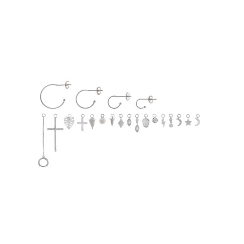 Charm de plata con circonitas blancas