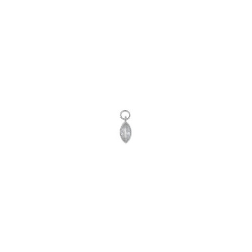 Charm de plata con forma de gota y circonita blanca