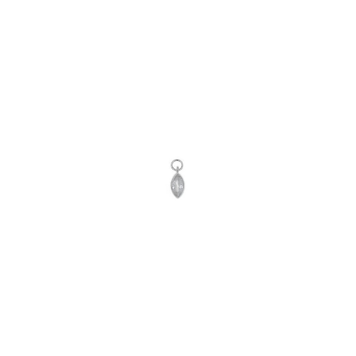 Charm de plata con forma de gota y circonita blanca