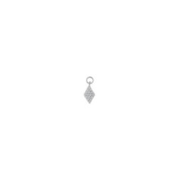 Charm de plata con forma de rombo y circonitas blancas