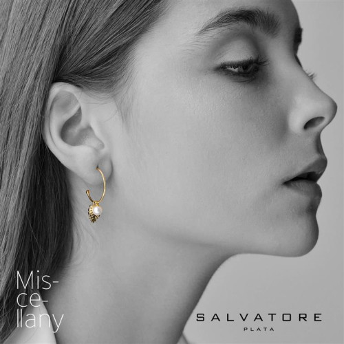 Pendientes de plata chapada con forma de aros