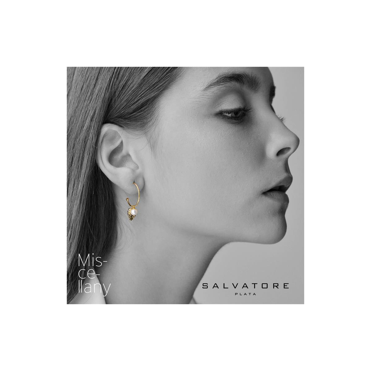 Pendientes de plata chapada con forma de aros