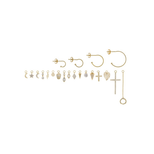 Pendientes de plata chapada con forma de aros