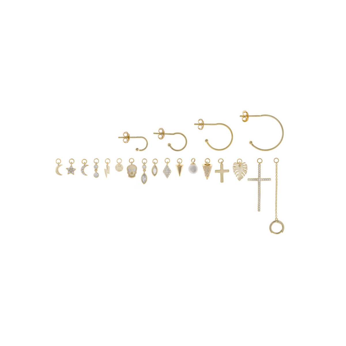 Pendientes de plata chapada con forma de aros