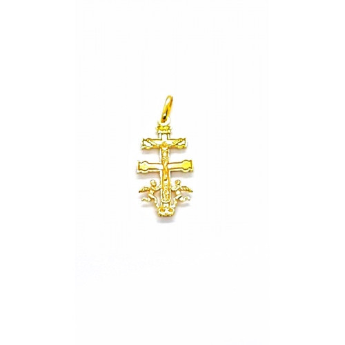 Cruz de caravaca de oro amarillo