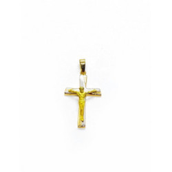 Cruz combinada con oro amarillo y oro blanco