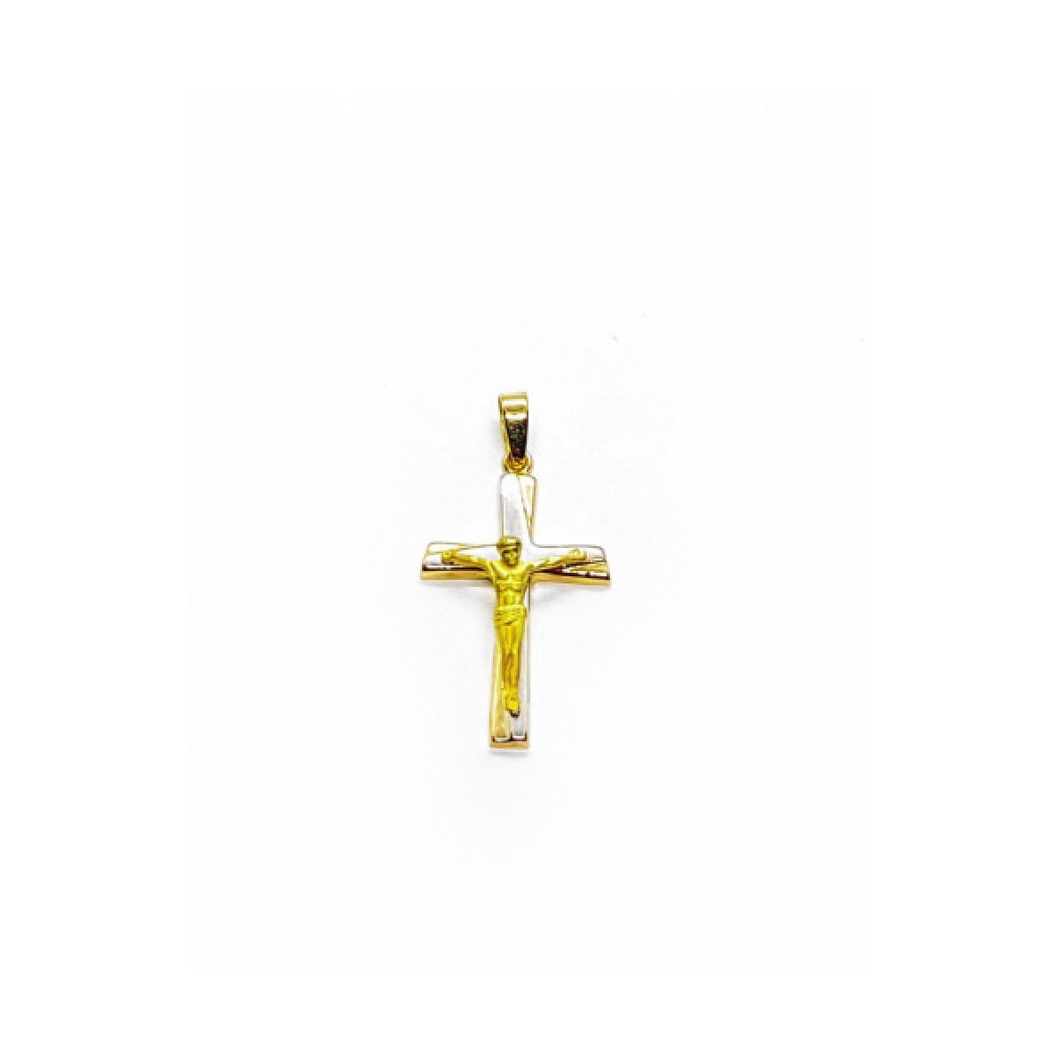 Cruz combinada con oro amarillo y oro blanco