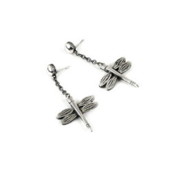 Pendientes de plata con forma de libélula