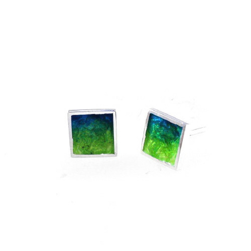 Pendientes de plata con esmalte