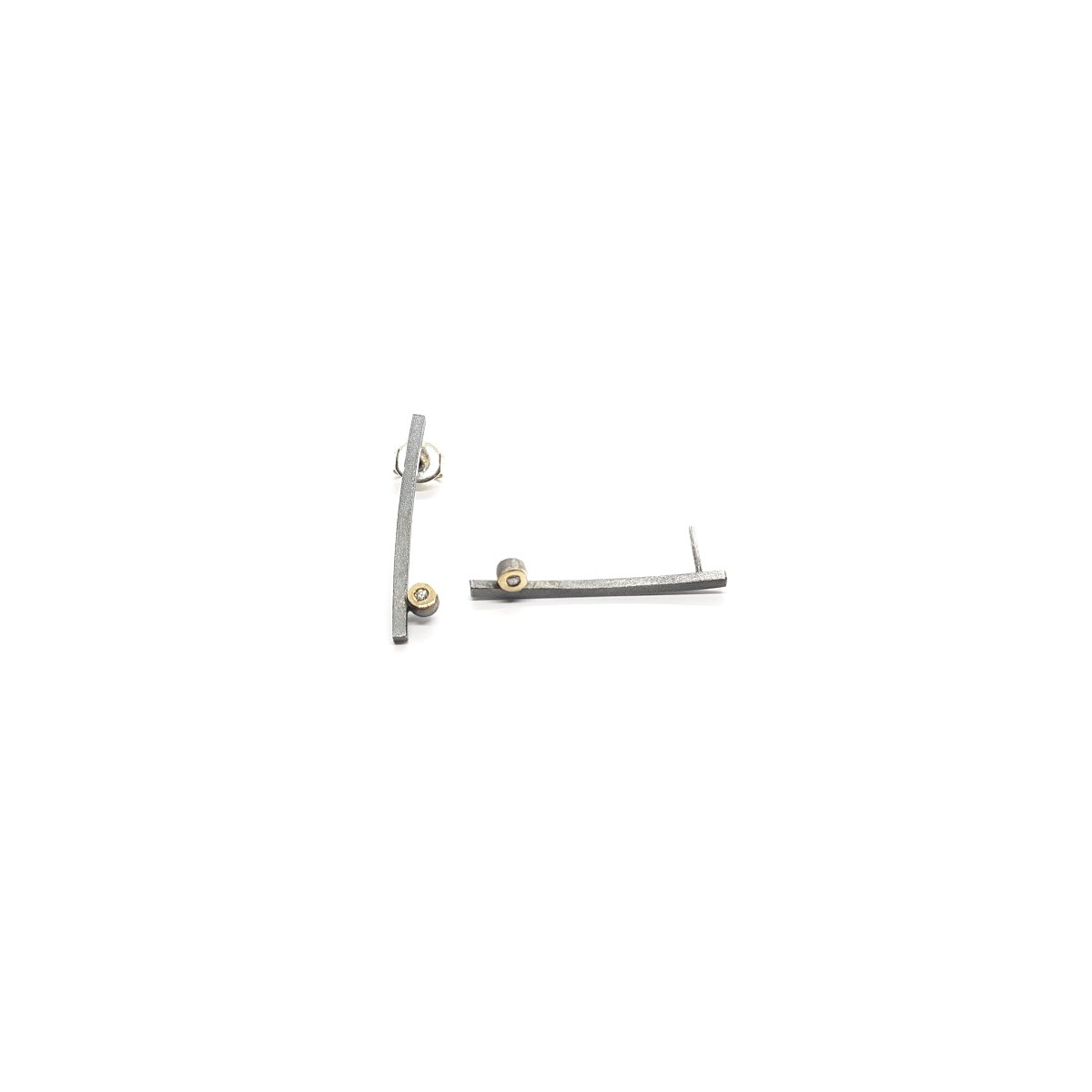 Pendientes de plata y oro con diamantes