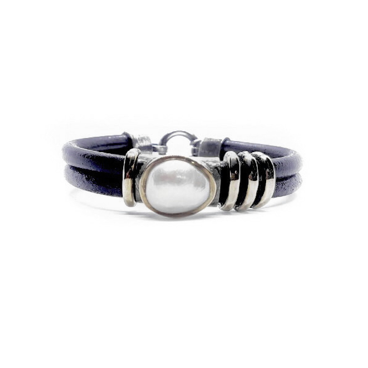 Pulsera de plata y oro con perla