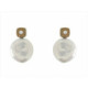 Pendientes de plata y oro con perla natural cultivada y diamante