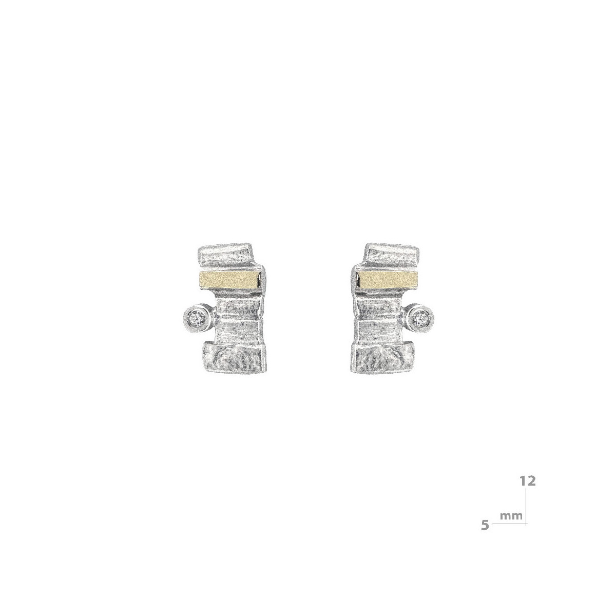 Pendientes de plata y oro con diamantes