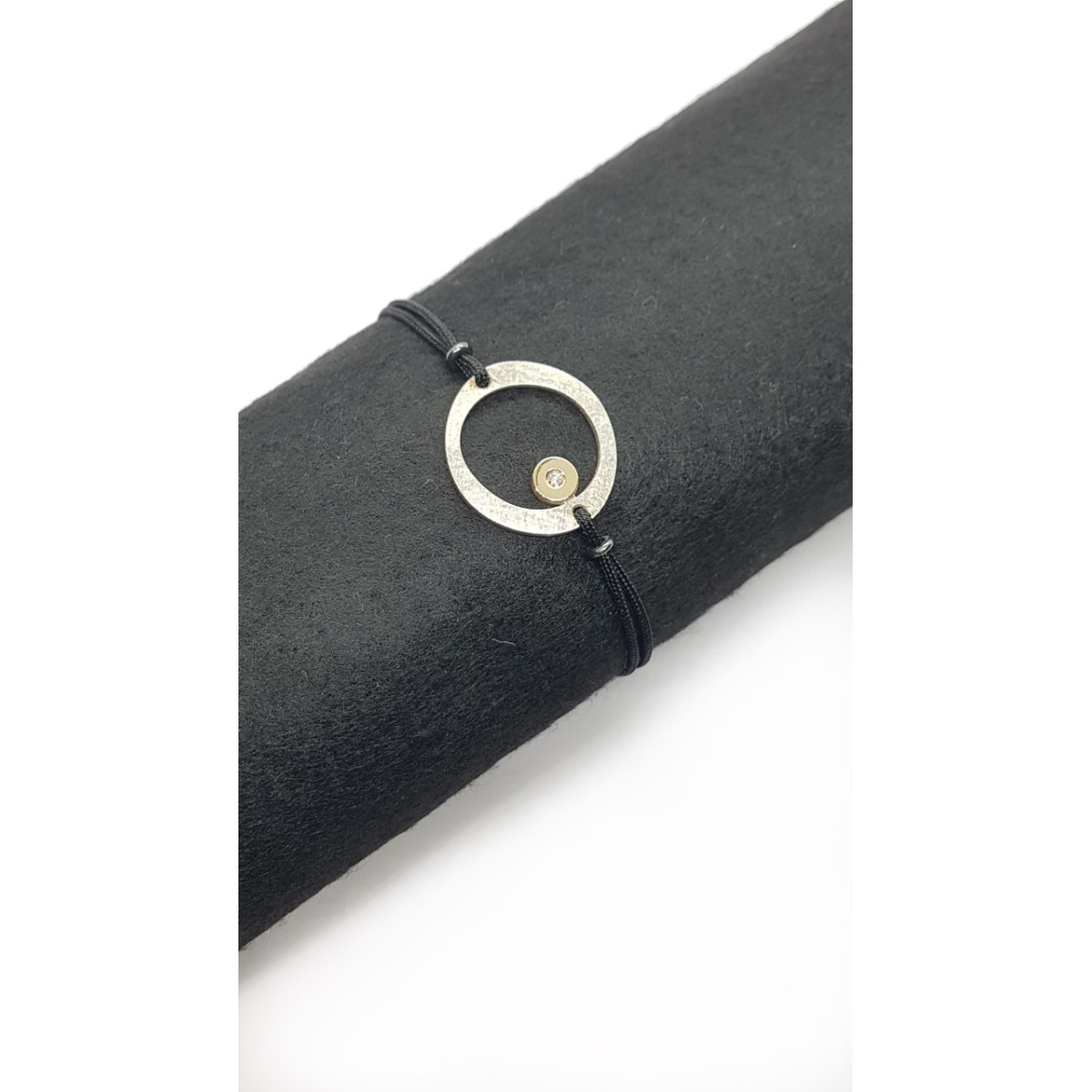 Pulsera de plata y oro con diamantes