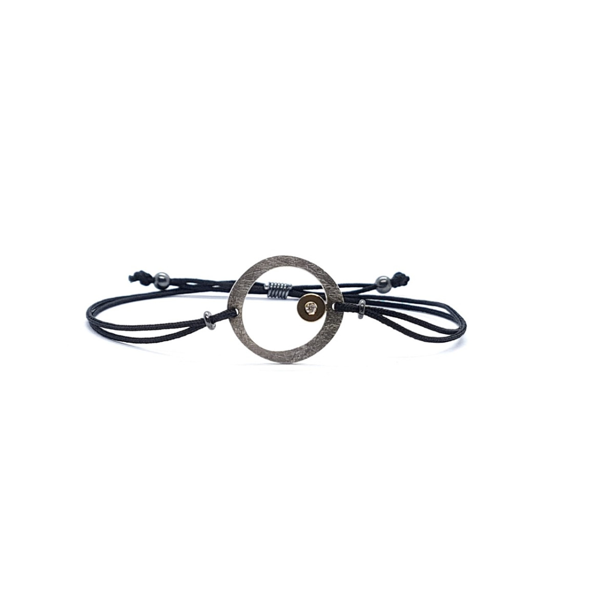 Pulsera de plata y oro con diamantes