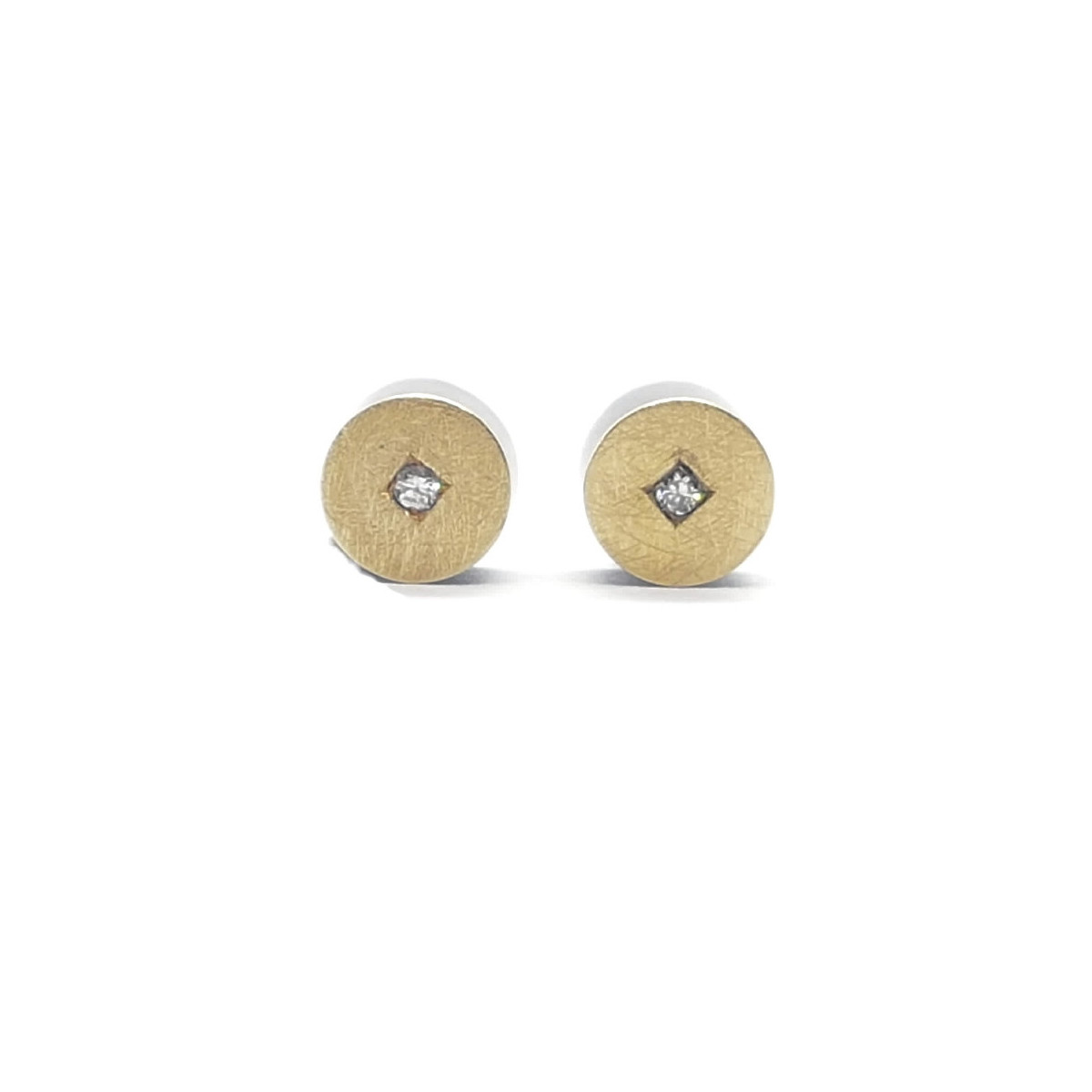 Pendientes de plata y oro con diamantes
