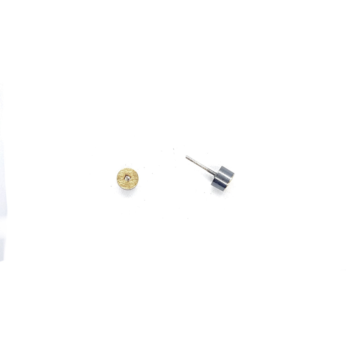 Pendientes de plata y oro con diamantes