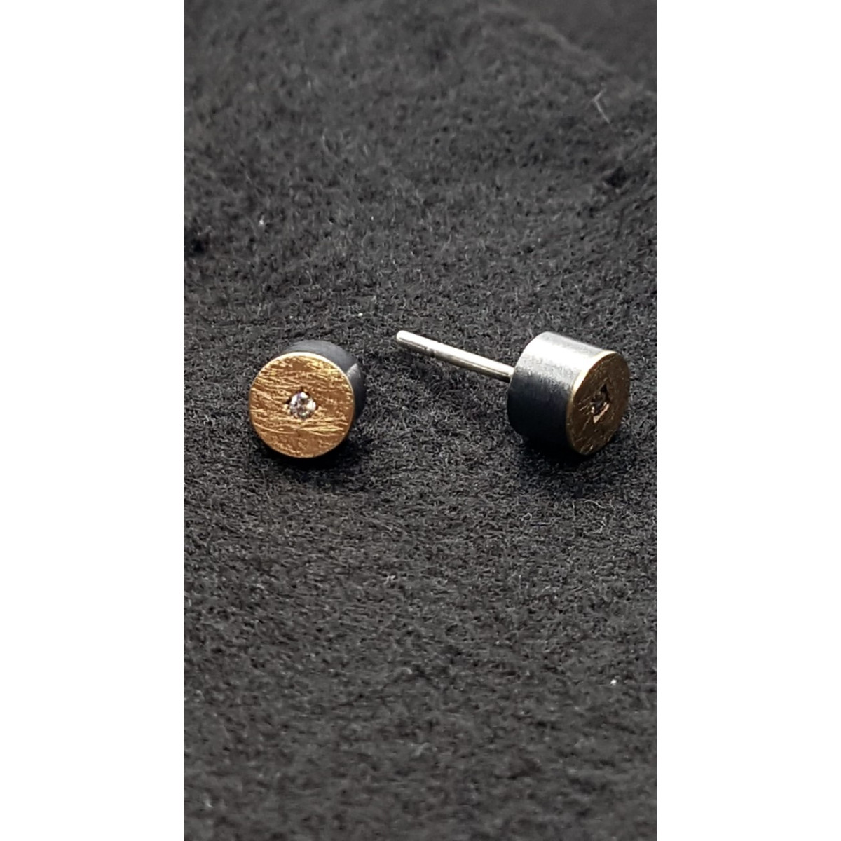 Pendientes de plata y oro con diamantes