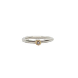 Anillo de plata y oro  con diamante
