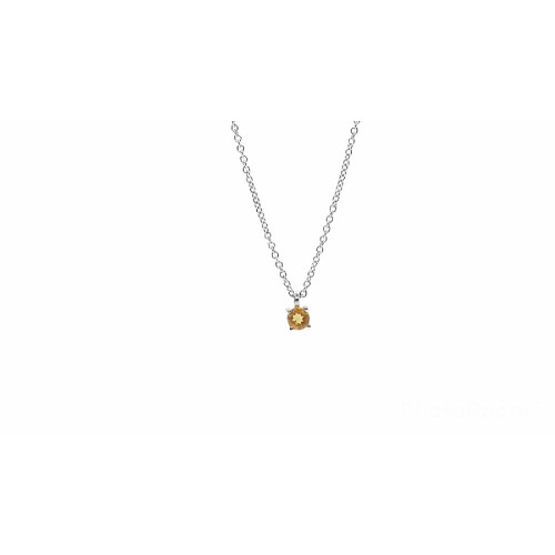 Gargantilla de oro blanco con topacio amarillo