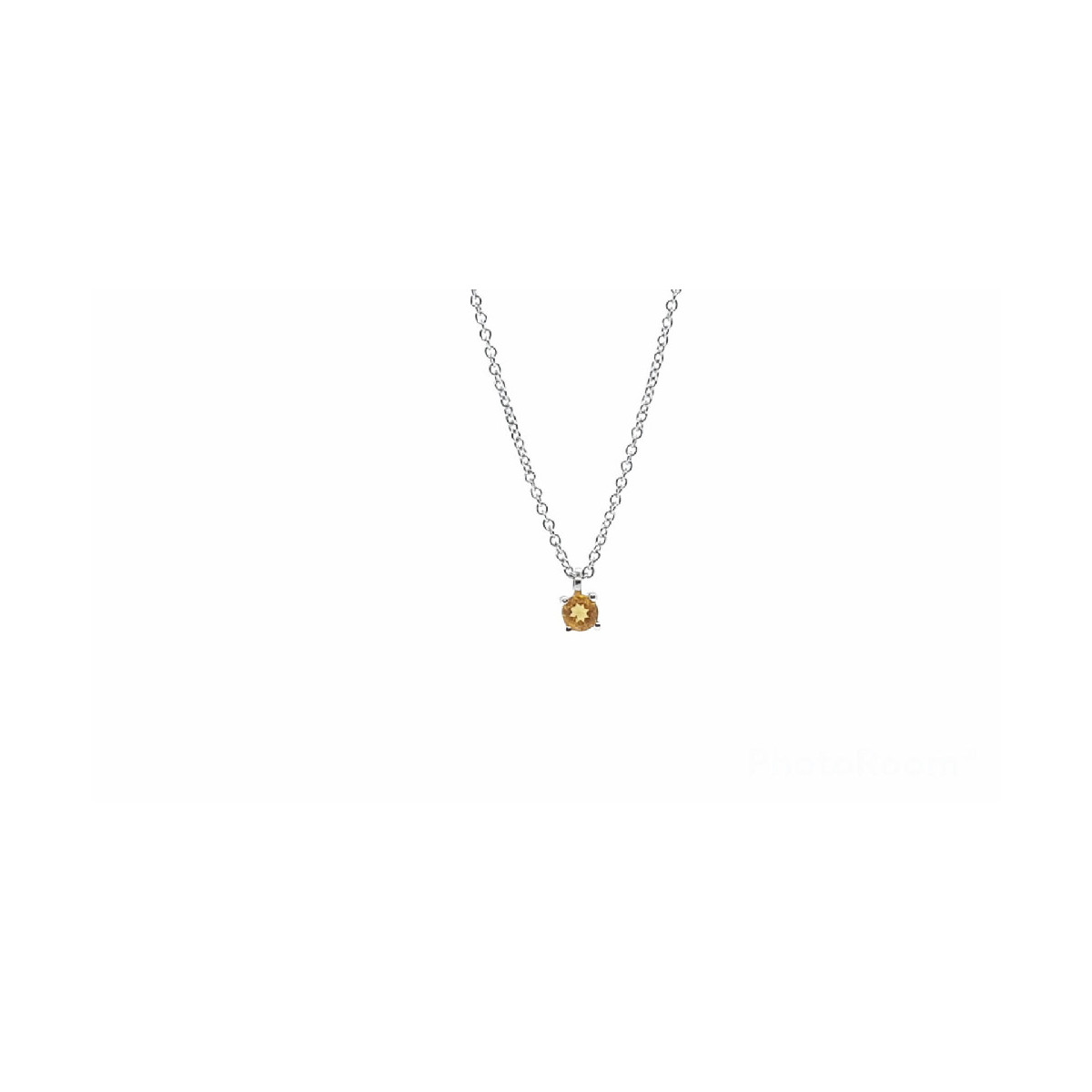 Gargantilla de oro blanco con topacio amarillo