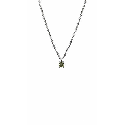 Gargantilla de oro blanco con peridoto
