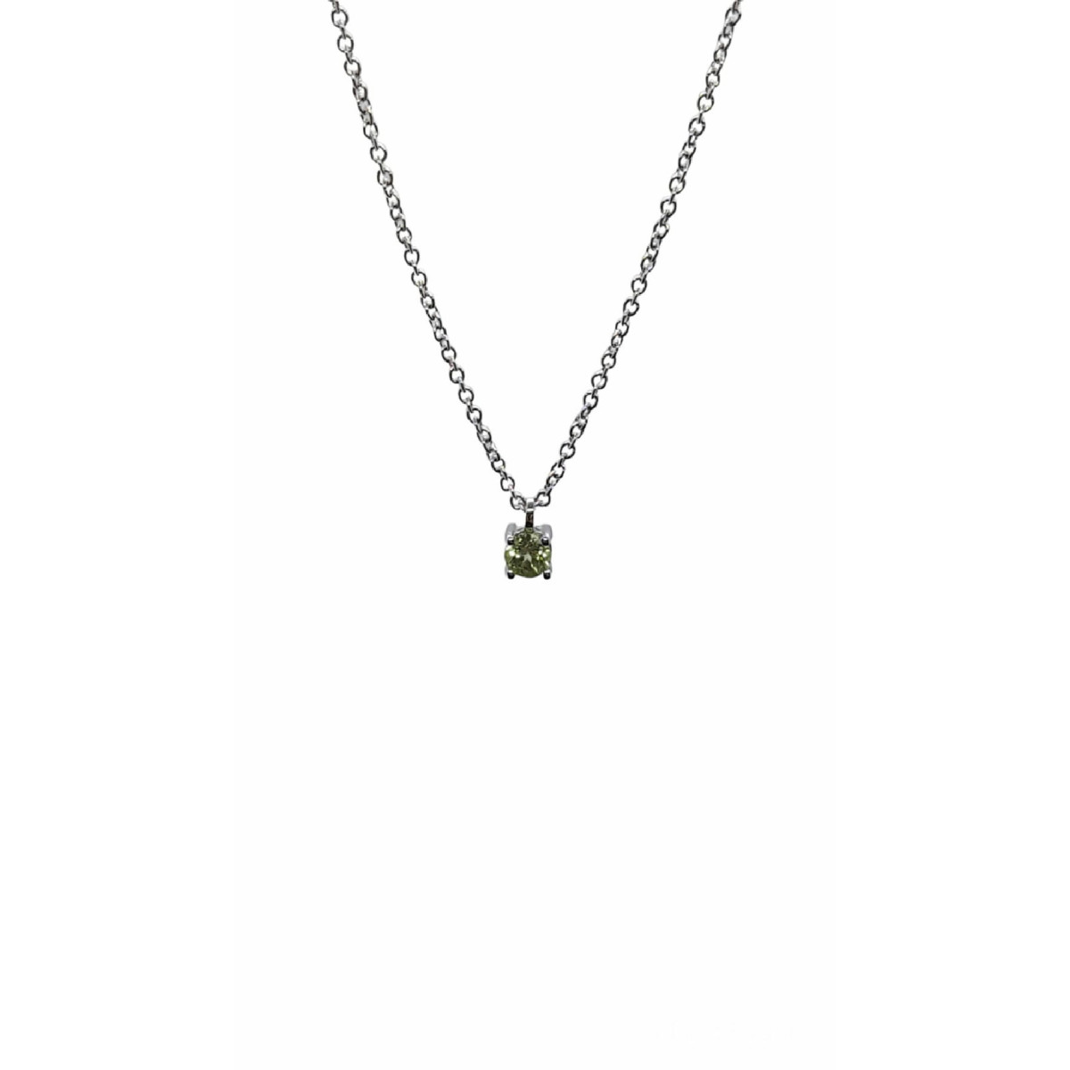 Gargantilla de oro blanco con peridoto