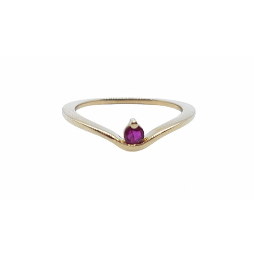 ANILLO DE ORO AMARILLO CON RUBÍ