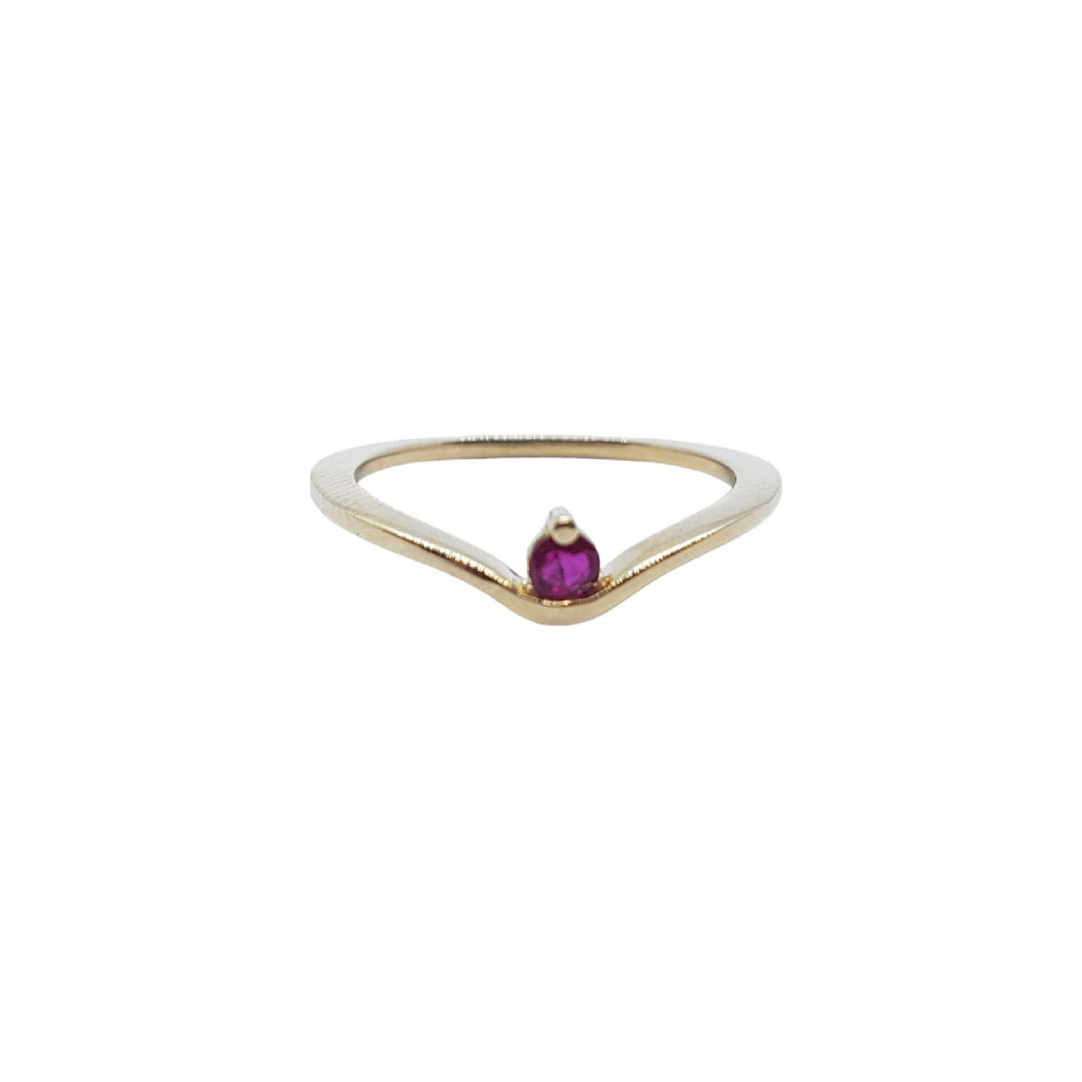 ANILLO DE ORO AMARILLO CON RUBÍ