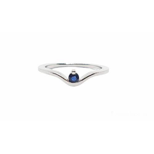 ANILLO DE ORO BLANCO CON ZAFIRO