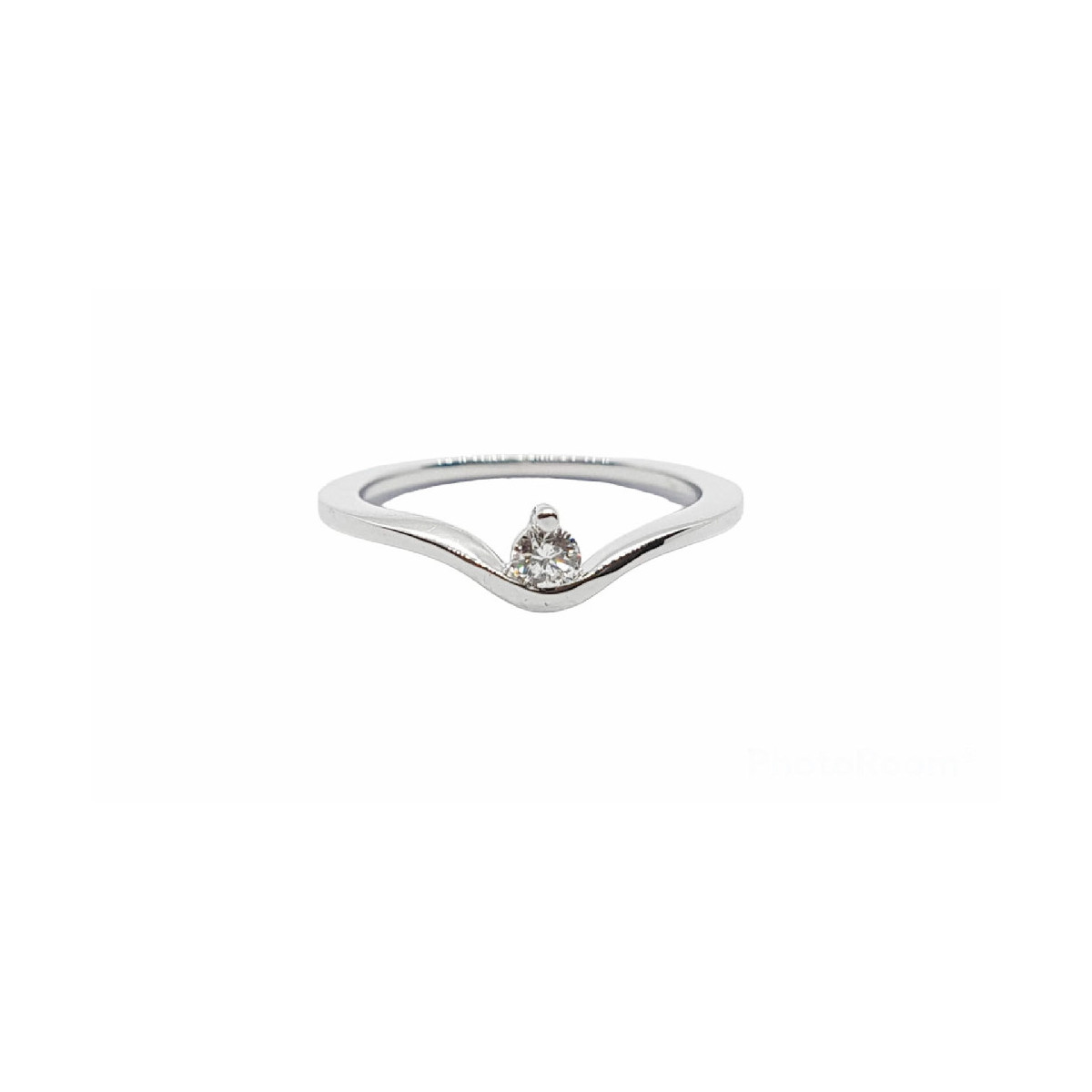 ANILLO DE ORO BLANCO CON DIAMANTE