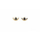 PENDIENTES DE ORO AMARILLO CON DIAMANTE NEGRO