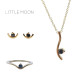 PENDIENTES DE ORO AMARILLO CON DIAMANTE NEGRO