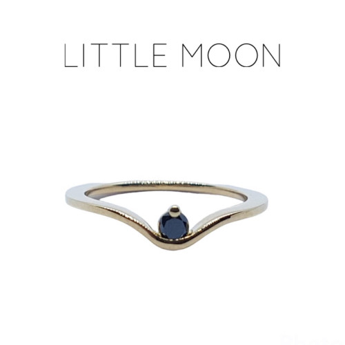 ANILLO DE ORO AMARILLO CON DIAMANTE NEGRO