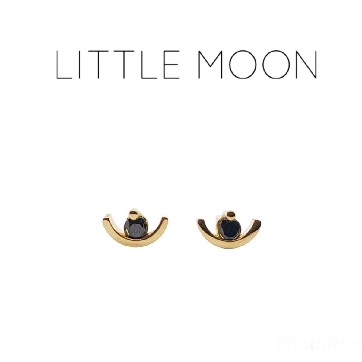 PENDIENTES DE ORO AMARILLO CON DIAMANTE NEGRO