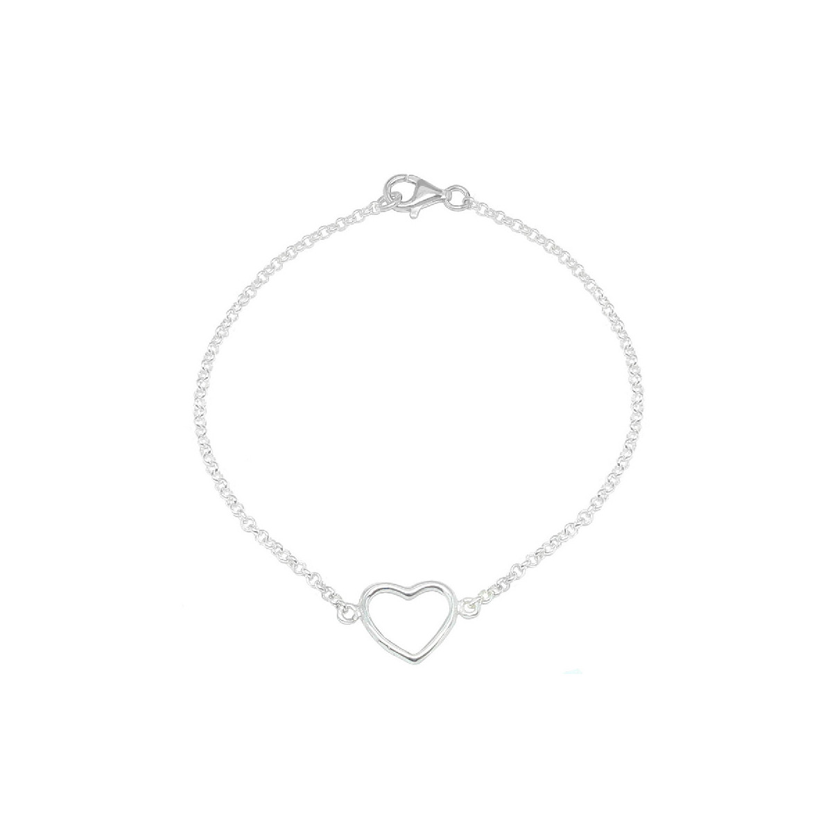 Pulsera articulada de plata con forma de corazón