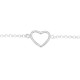 Pulsera articulada de plata con forma de corazón