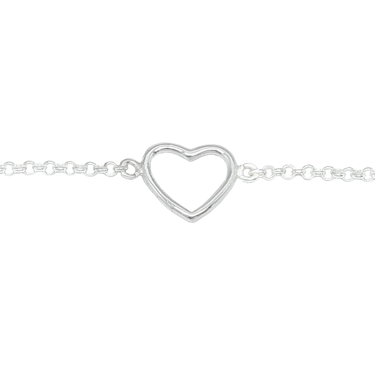 Pulsera articulada de plata con forma de corazón