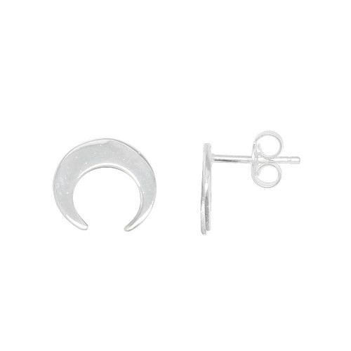 Pendientes de plata con forma de media luna