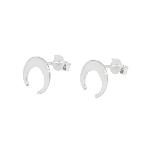 Pendientes de plata con forma de media luna