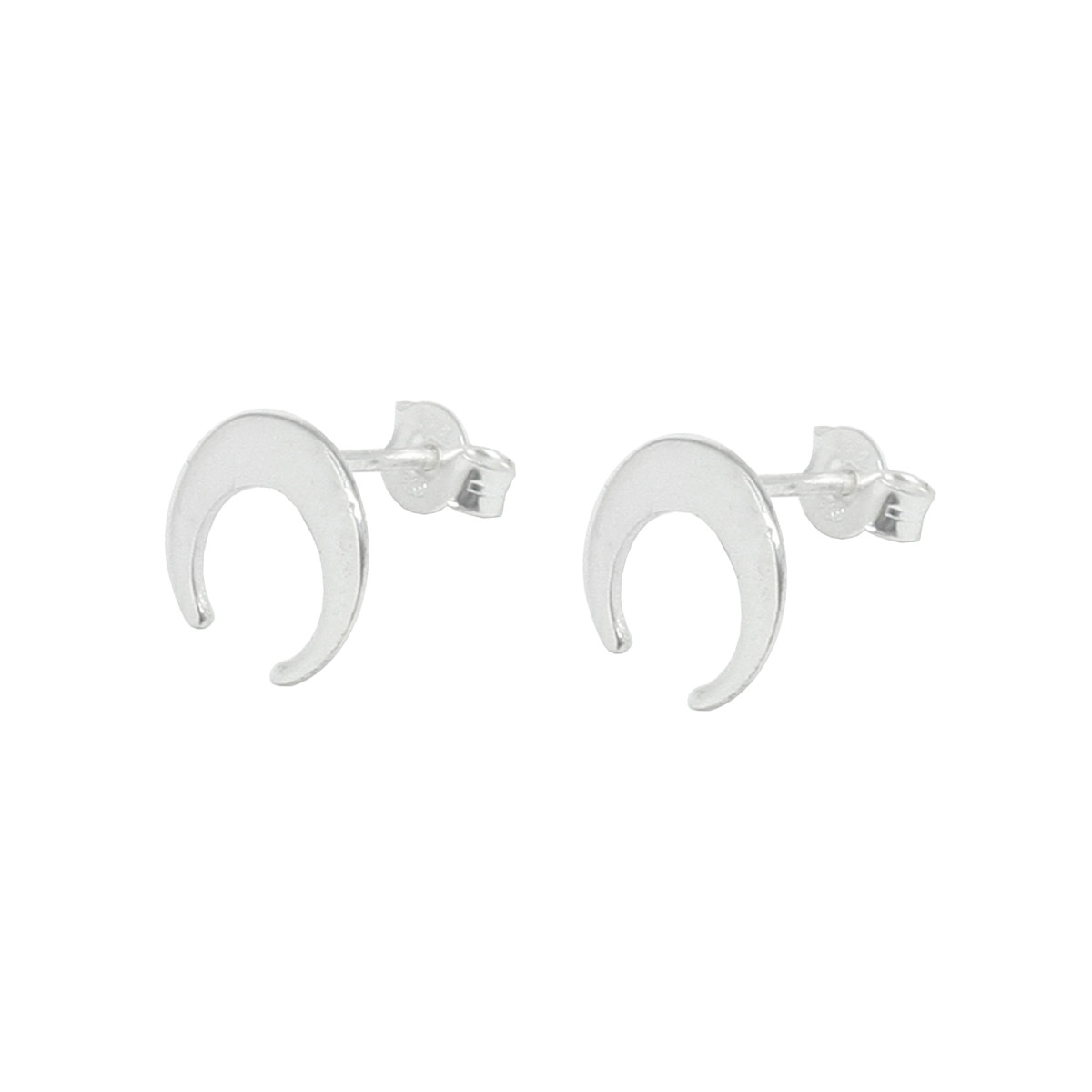 Pendientes de plata con forma de media luna