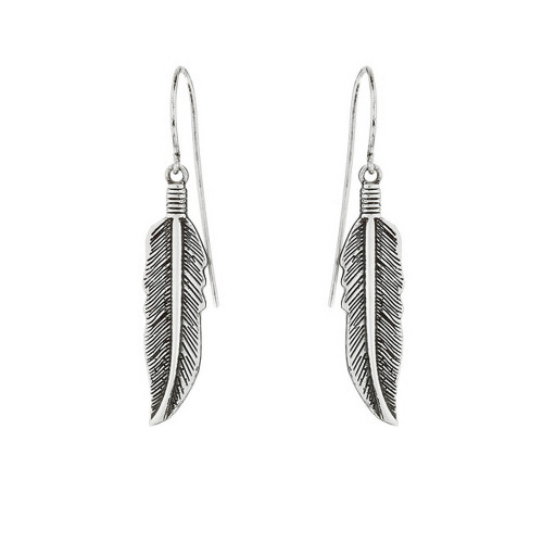 Pendientes de plata con forma de plumas